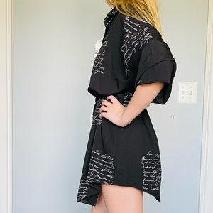 Shirt Dress- black and white /belt not included